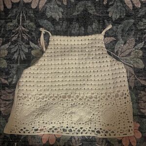 Love on a Hanger Cream Crochet Crop Top